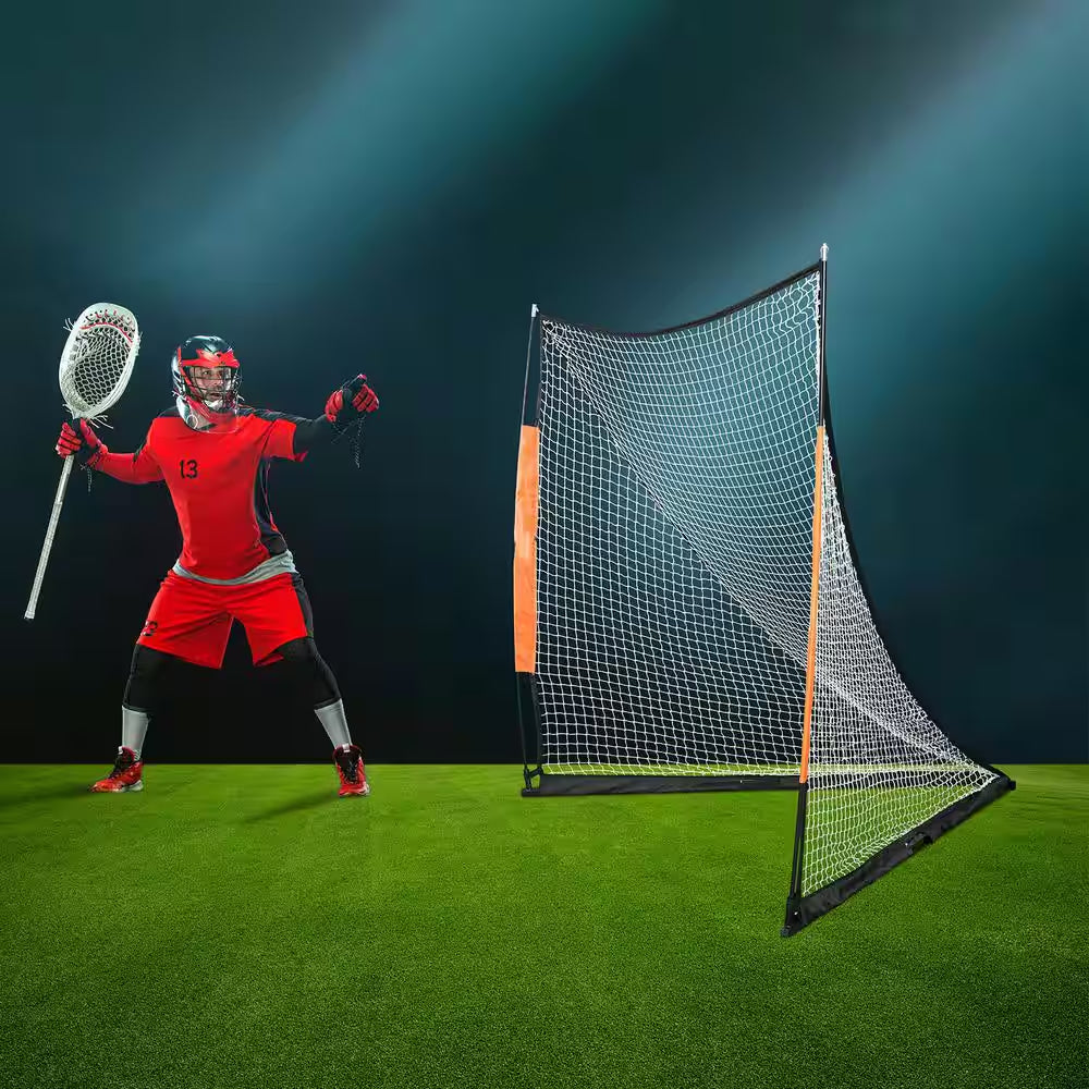 Lacrosse Goal 6 Ft. X 6 Ft. Lacrosse Net Portable Lacrosse Goal with Carry Bag, Fiberglass Rod Backyard Training