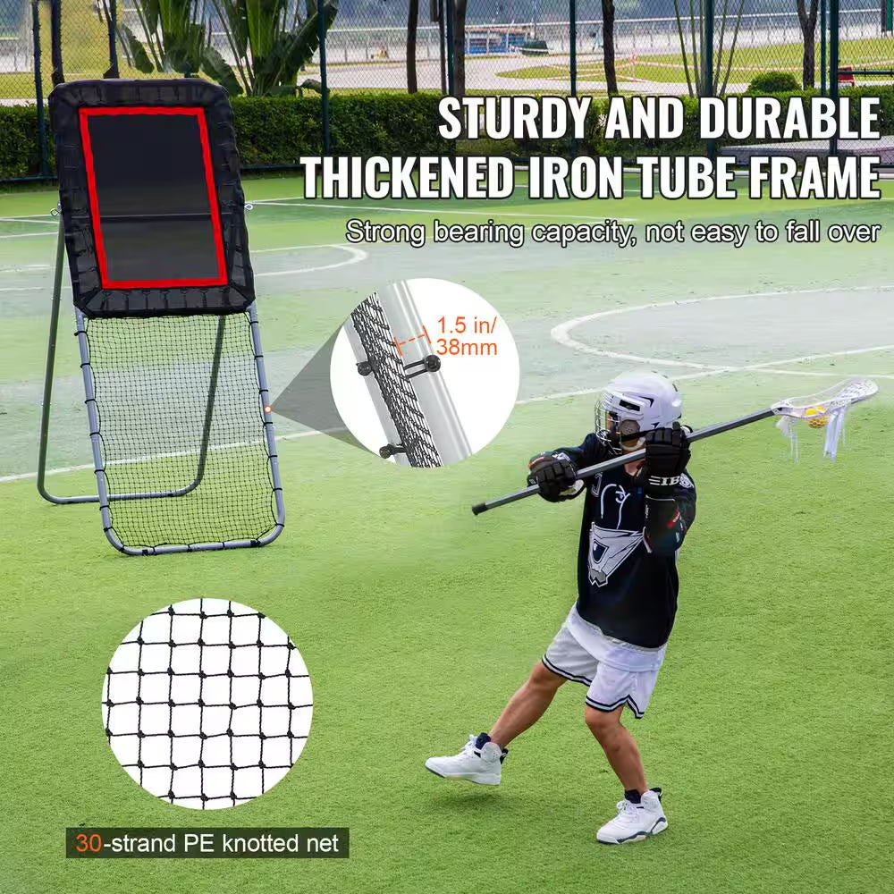 Folding Lacrosse Rebounder for Backyard, 3 Ft. X 8 Ft. Volleyball Bounce Net, Pitchback Throwback Baseball in Back