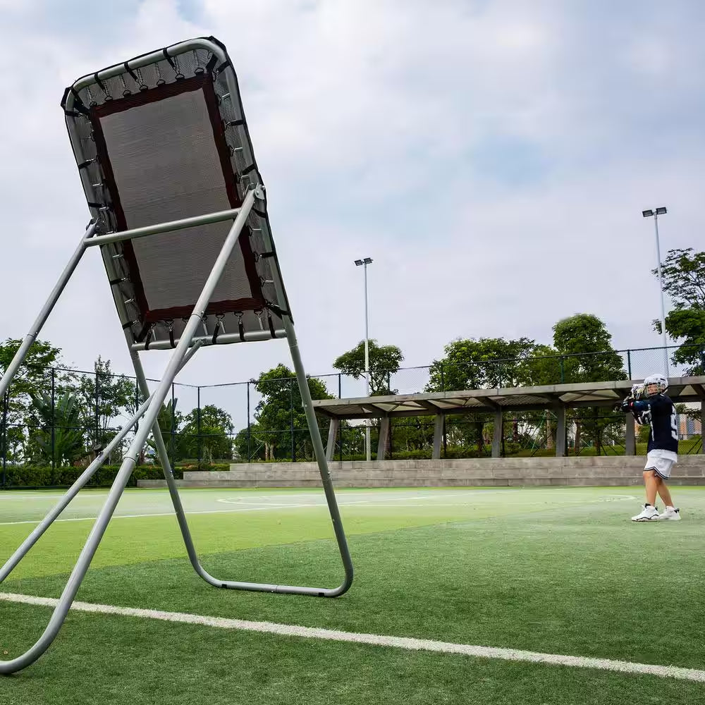 Folding Lacrosse Rebounder for Backyard, 3 Ft. X 8 Ft. Volleyball Bounce Net, Pitchback Throwback Baseball in Back