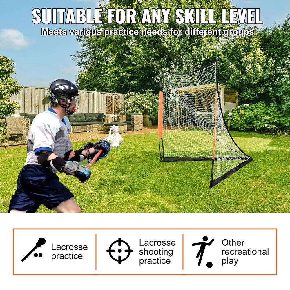 Lacrosse Goal 6 Ft. X 6 Ft. Lacrosse Net Portable Lacrosse Goal with Carry Bag, Fiberglass Rod Backyard Training