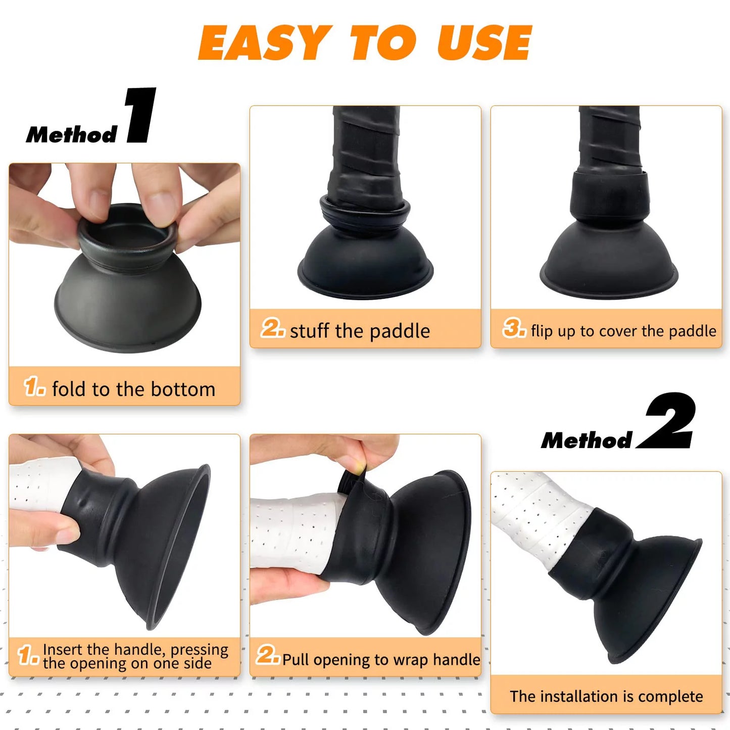 Silicone Fit Pickleball Paddles Black (2 Packs)