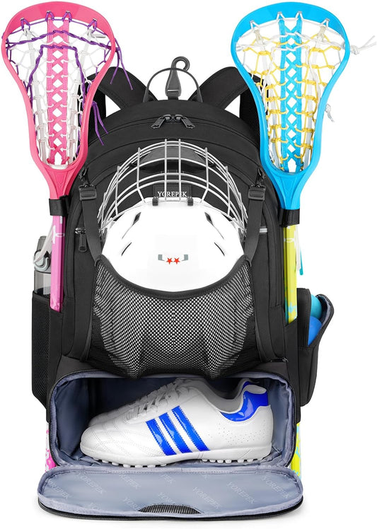 Lacrosse Bag Large Capacity, Lacrosse Backpack Holds All Lacrosse or Field Hocke