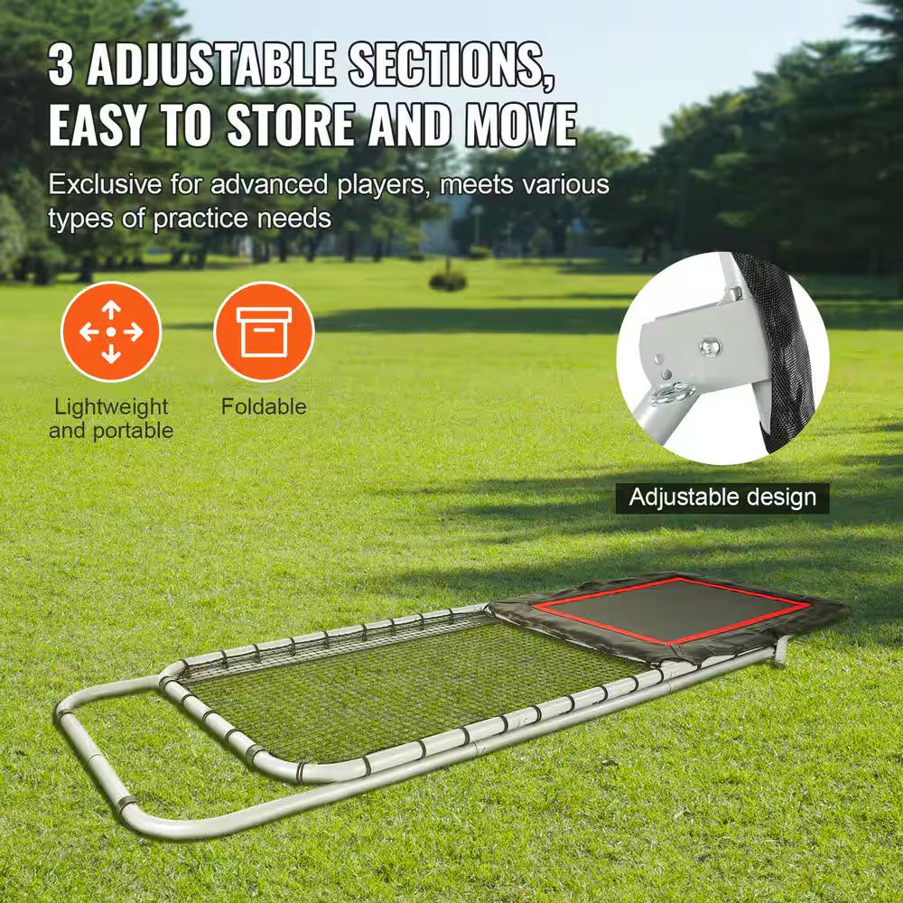 Folding Lacrosse Rebounder for Backyard, 3 Ft. X 8 Ft. Volleyball Bounce Net, Pitchback Throwback Baseball in Back